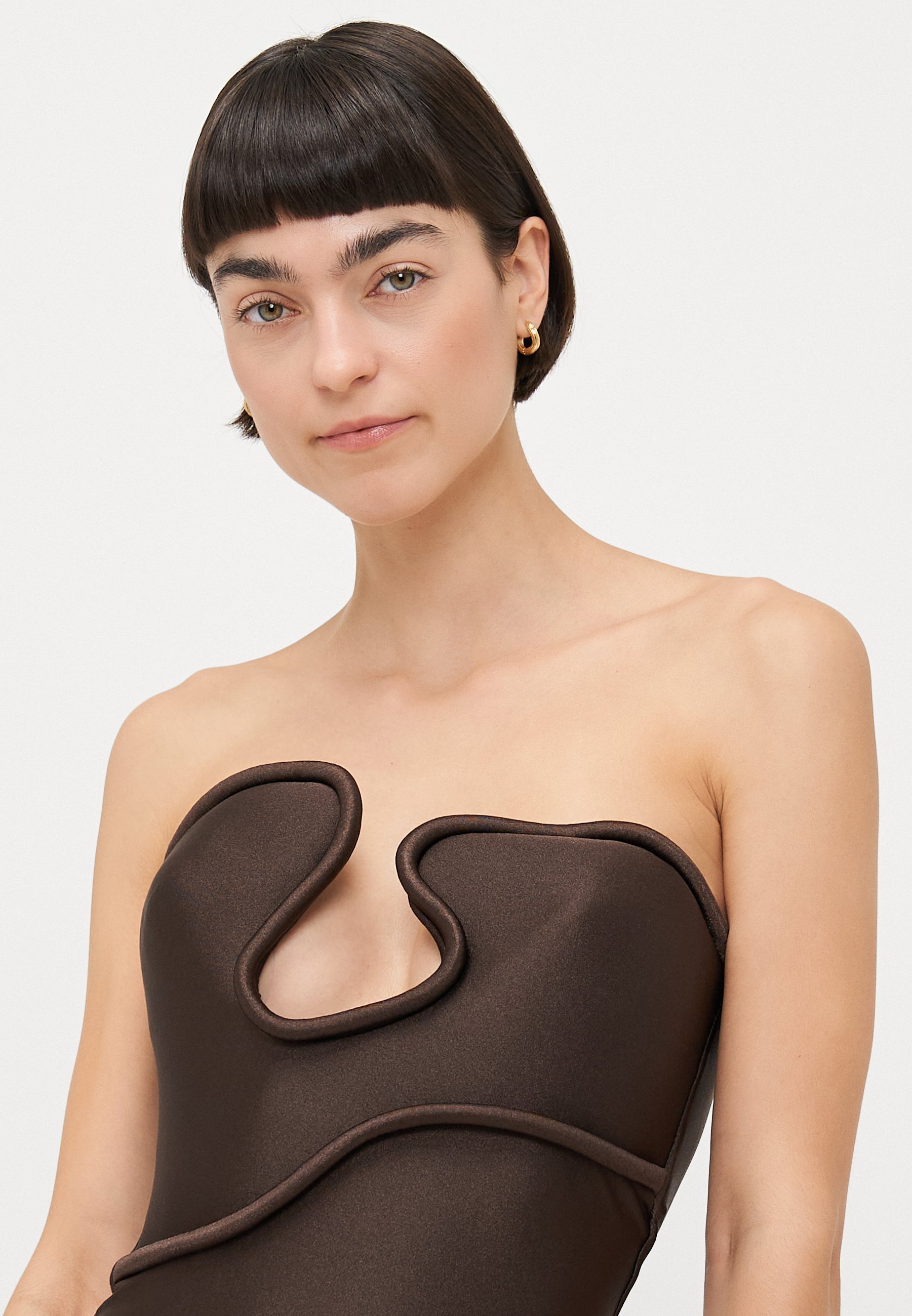 Maillot de bain sans bretelles ADRIANA DEGREAS WAVES - Maillot de bain - café
