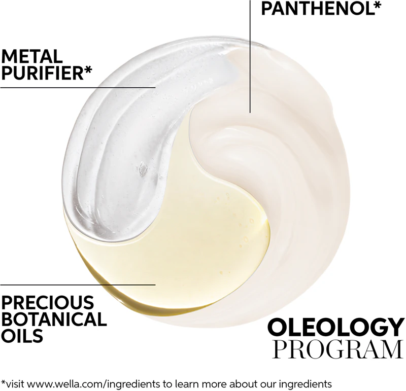 Óleo alisador Wella Professionals Oil Reflections para cabelos brilhantes e macios.