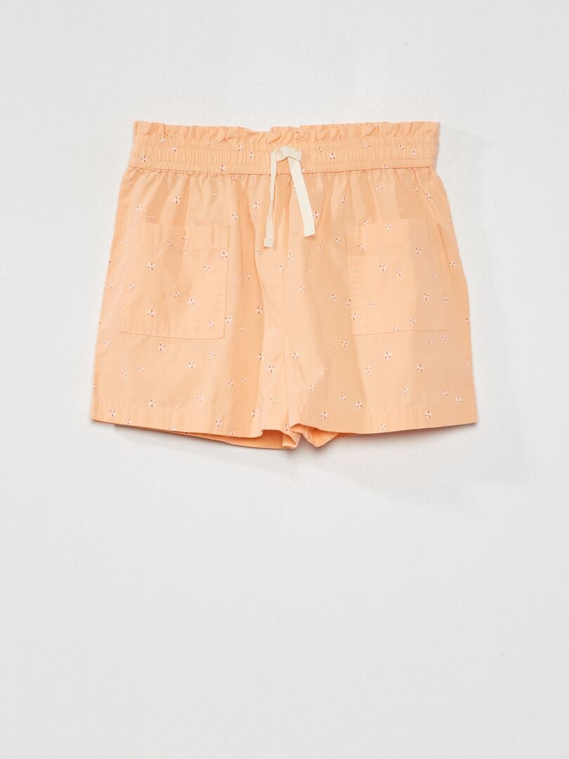 Pantalones cortos de algodón de pierna ancha - ROSA