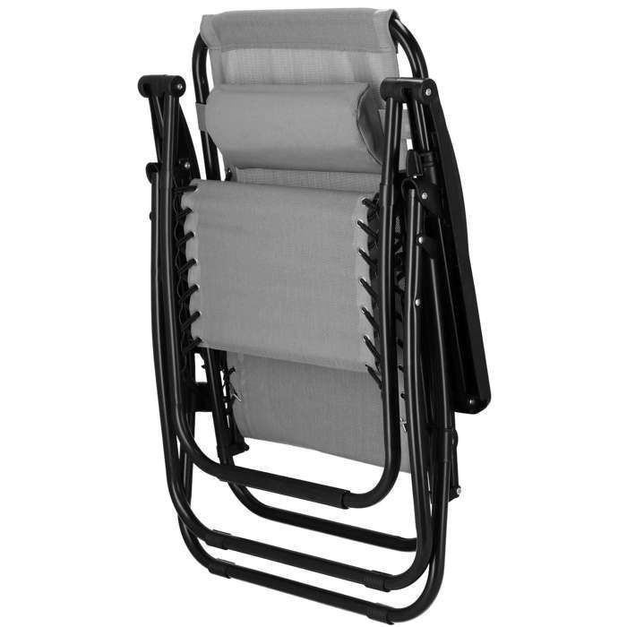 Springos® opklapbare tuinstoel met hoofdsteun en bijzettafel – 'Zero Gravity' relaxstoel