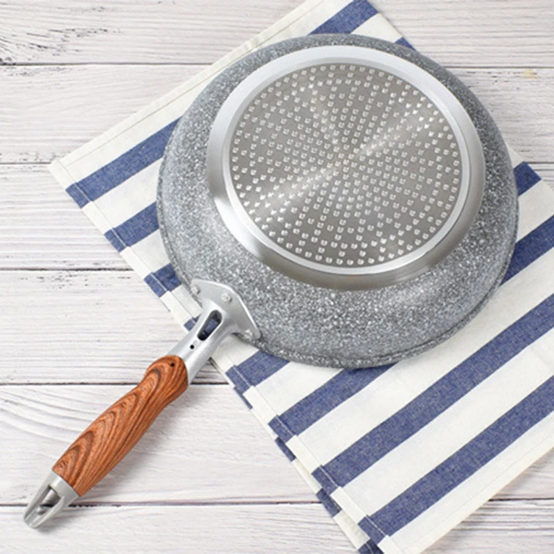 Wok en pierre durable, poêle antiadhésive en céramique, compatible induction, pour la cuisson des steaks et des plaques de cuisson à gaz, ensemble de cuisine
