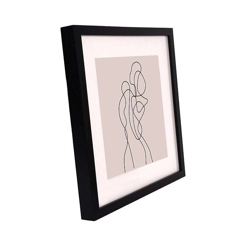 Lijstkubus met passe-partout 30 x 30 cm, zwart