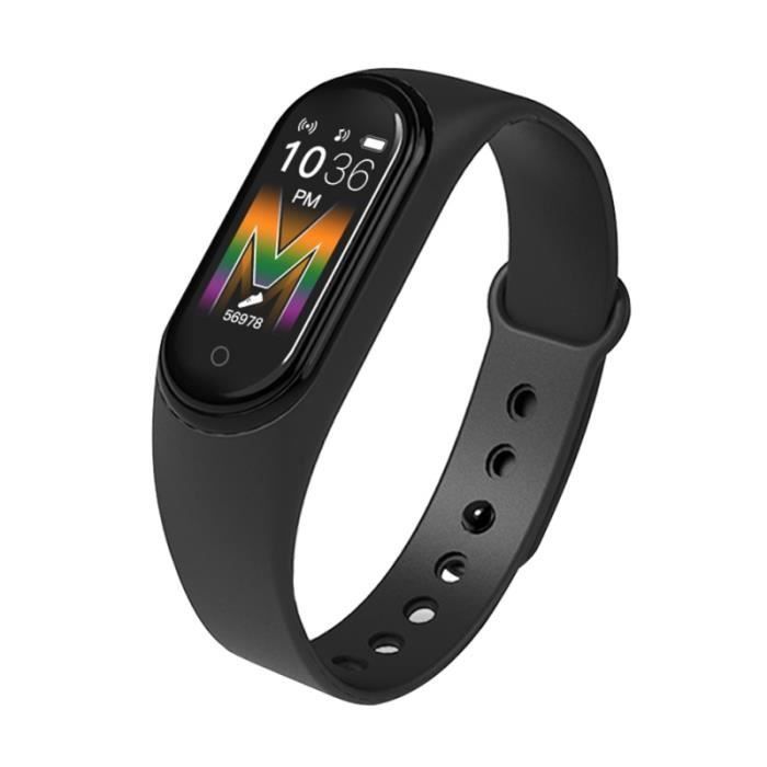 Reloj con monitor de actividad física - M5 - Negro - IP68 - Monitor de frecuencia cardíaca - Podómetro