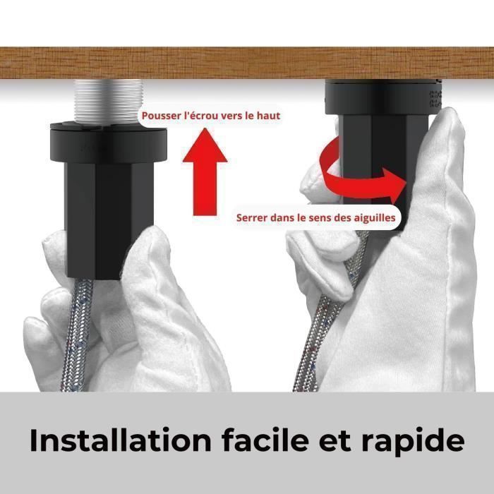 TODOT Mitigeur de Salle de Bain - Robinet de Lavabo - Mélangeur Froid et Chaud avec Levier Unique - Chromé