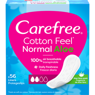 Carefree Cotton Feel Normal Aloe Proteslips -kuusisuojat, Normal Aloe Vera 56 kpl 56 kpl