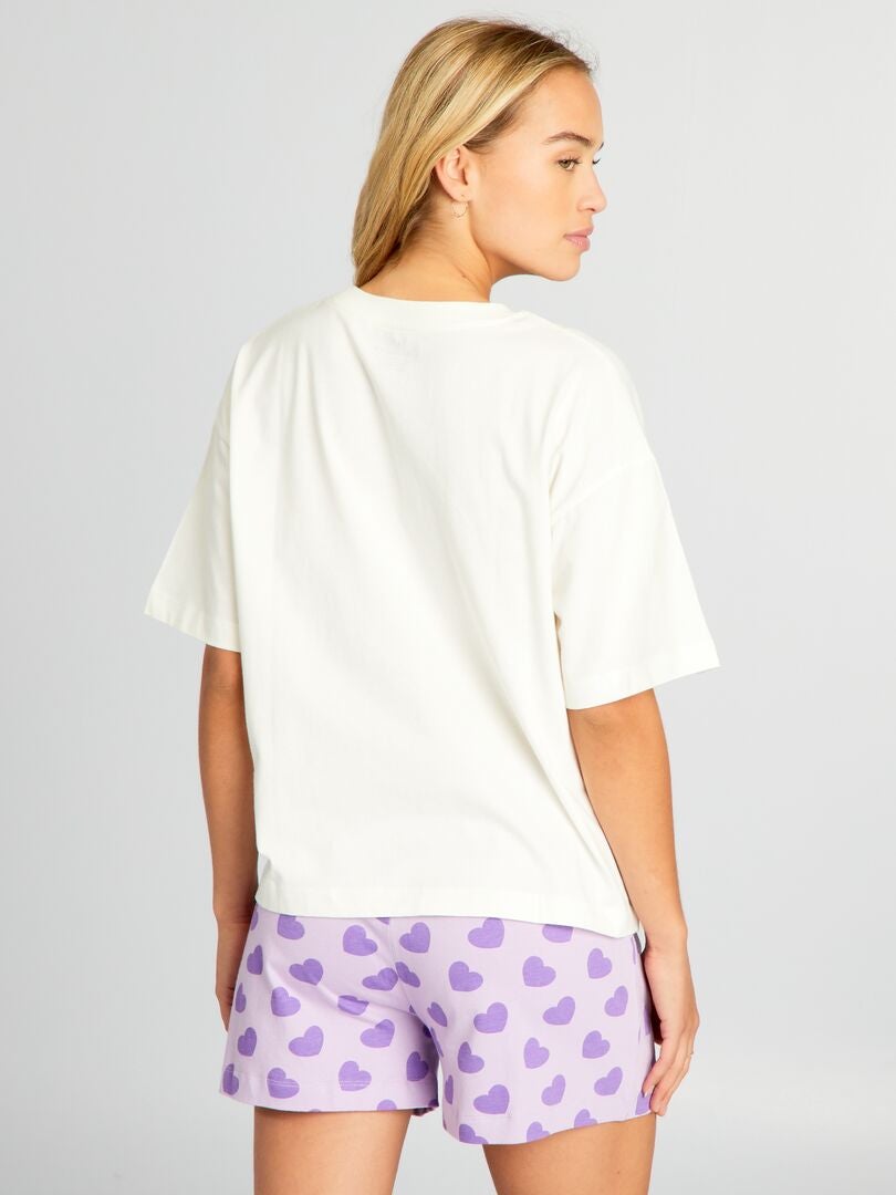 Tweedelige pyjama met 'Care Bears'-print - wit