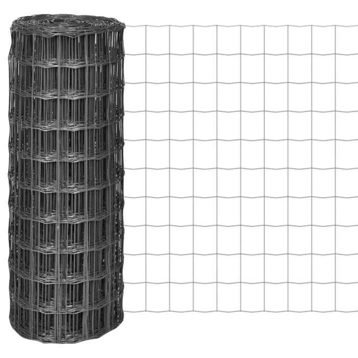 Valla Euro de acero gris de 10x1 m - Paneles de valla H15002