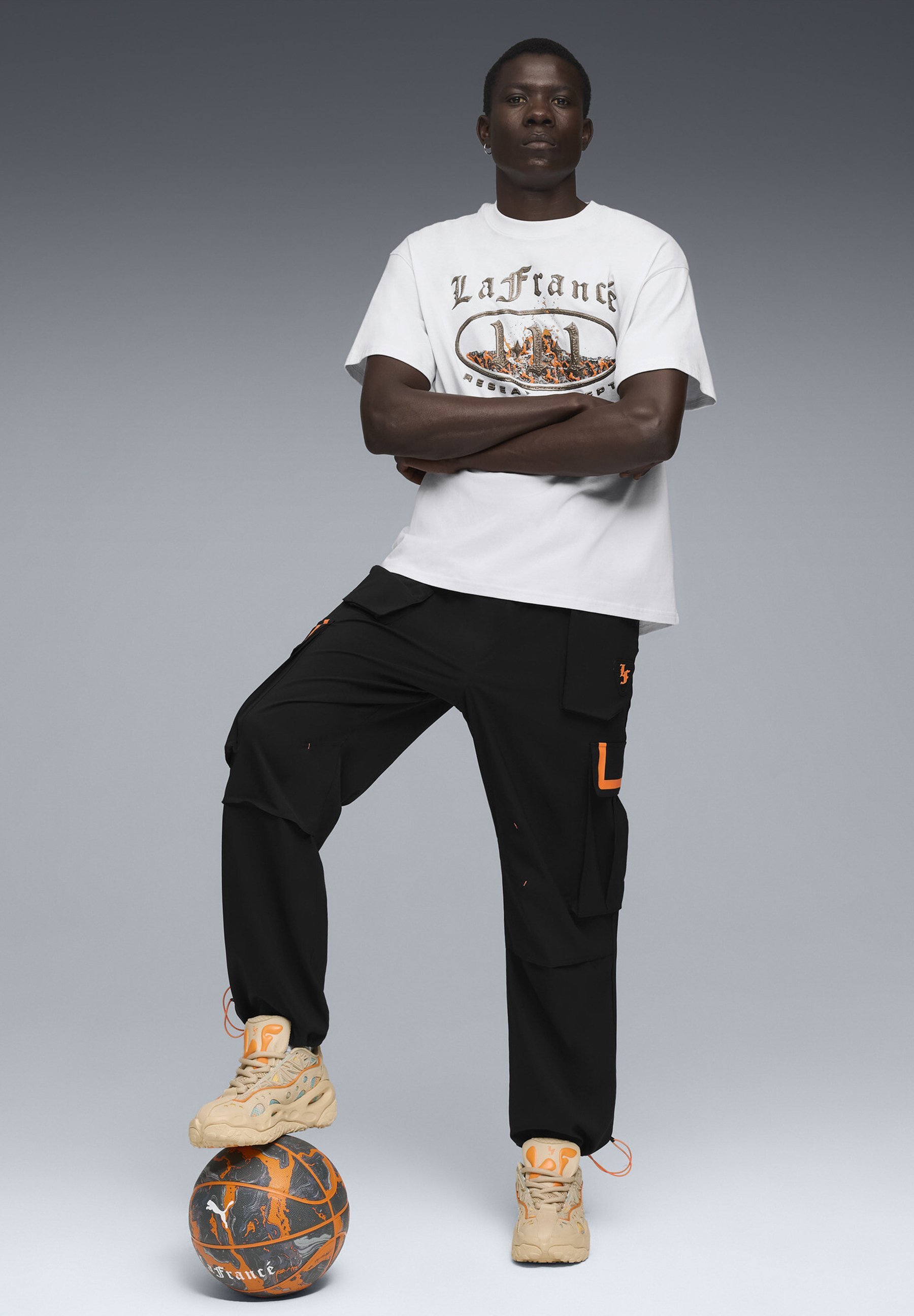 Puma LAFRANCÉ HEEM - T-shirt met print - zilvermist