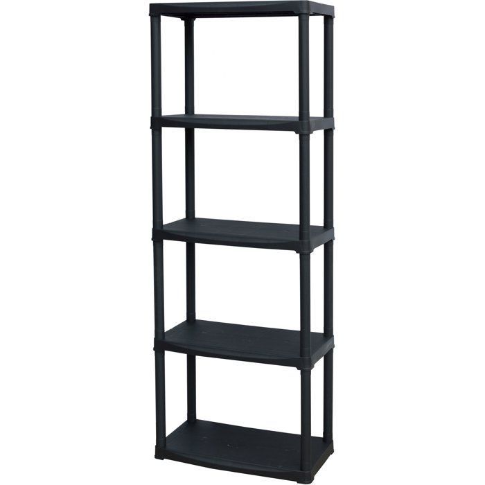 Storage shelf - TOOD - ETA 635 - 5 shelves - Plastic - 60 x 30 x 176 cm - Black