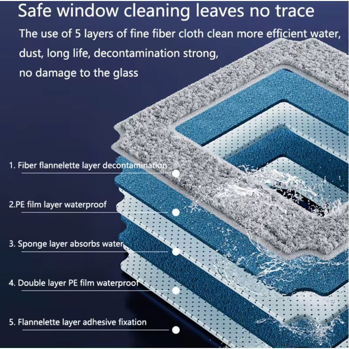 Robot Lave-Vitres Connecté Automatique –Nettoyeur Baies & Fenêtres, Système Anti-Chute, Pulvérisation Fine & Navigation