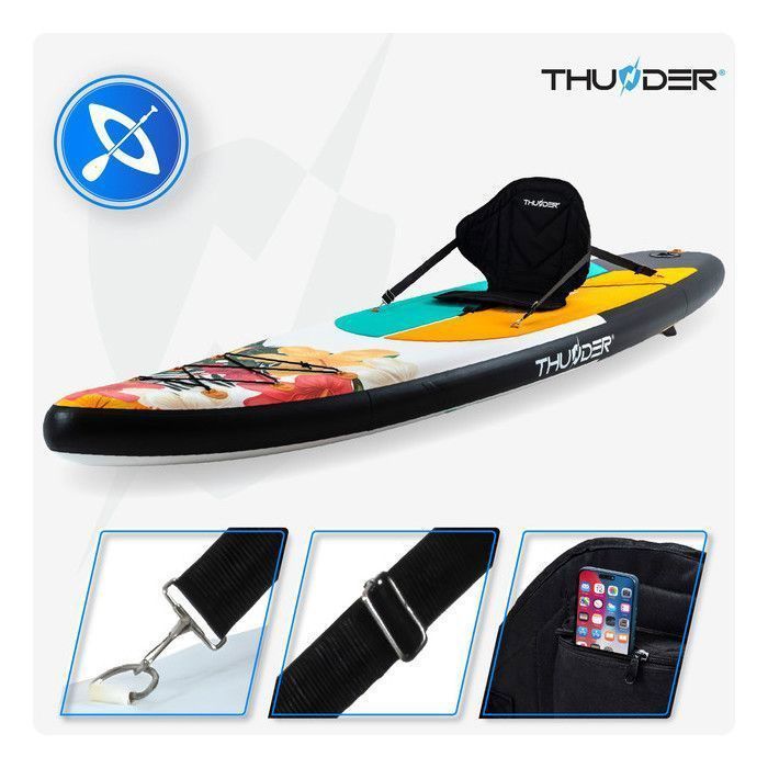 Tavola da paddle THUNDER® NOX 320 cm | Gonfiabile | Antiscivolo | Zaino | Accessori completi | Kit di riparazione