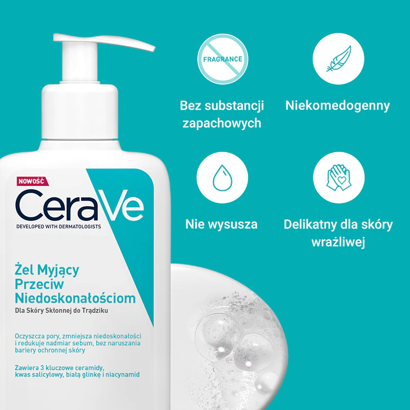 Gel de Limpeza CeraVe Blemish Control ajuda a combater as imperfeições da pele propensa à acne.