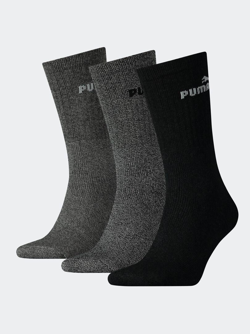 Conjunto de 3 pares de meias 'Puma' - CINZA
