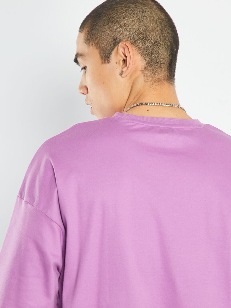 T-shirt met borstzak - ROZE