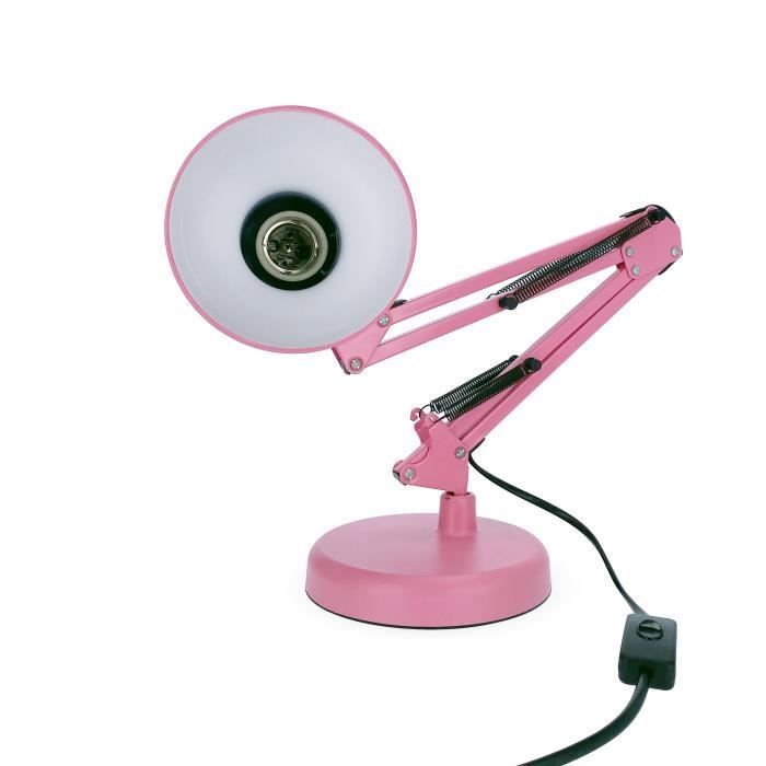 Lampe à poser - EDO SOLUTIONS - PIXI - Rose - Aluminium - Réglable