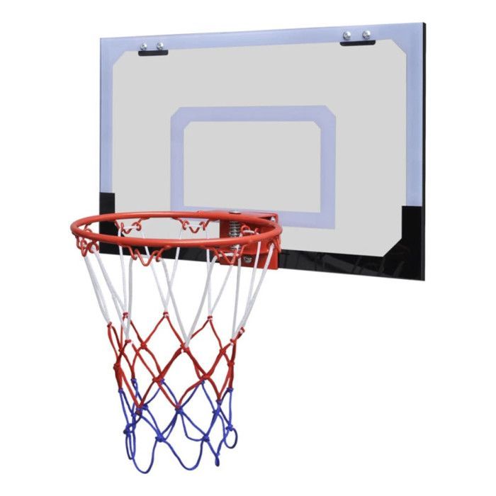 Mini aro de baloncesto con balón y bomba.