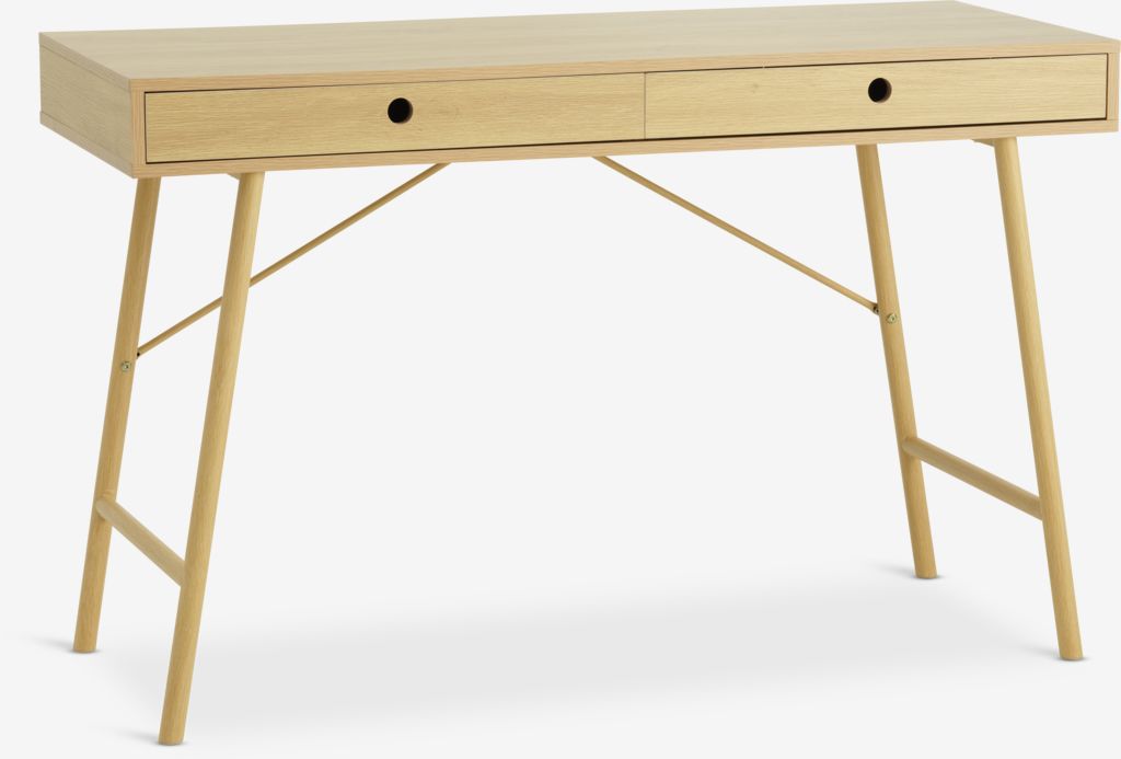 LINDVED Rašomasis stalas LINDVED 48x120 2 stalčiai ąžuolo spalvos