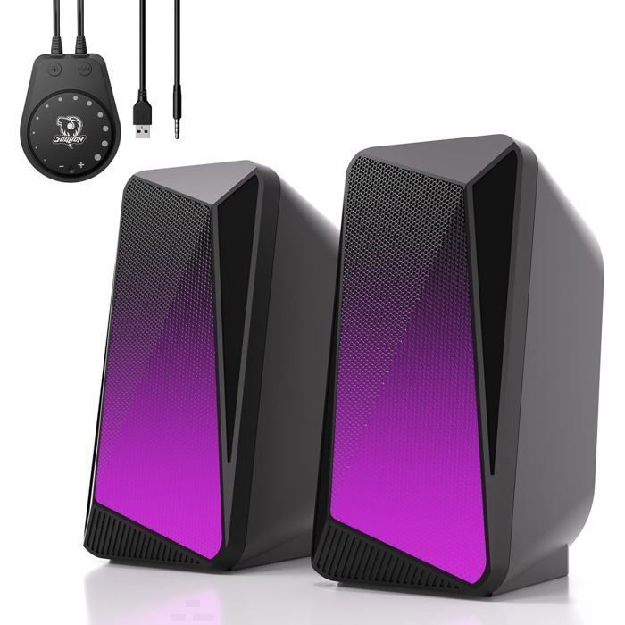 SOULION C30 pc-luidsprekers, Bluetooth-luidspreker voor monitor, laptop, gaming, 3,5 mm aux-ingang, USB-voeding