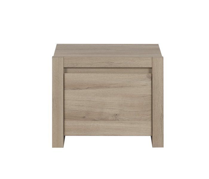 Mesita de noche con 1 puerta - GAMI - ETHAN - Natural - Acabado en madera