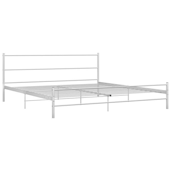 Estructura de cama vidaXL de metal blanco, 160 x 200 cm