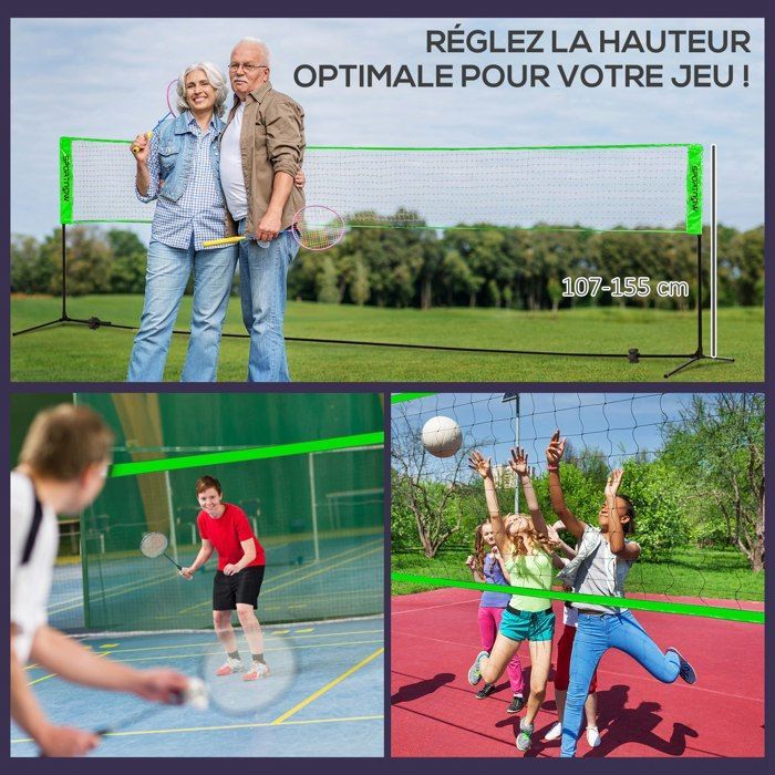 SPORTNOW - Ensemble set complet de badminton - PE - 510x103x155cm - Multicolore