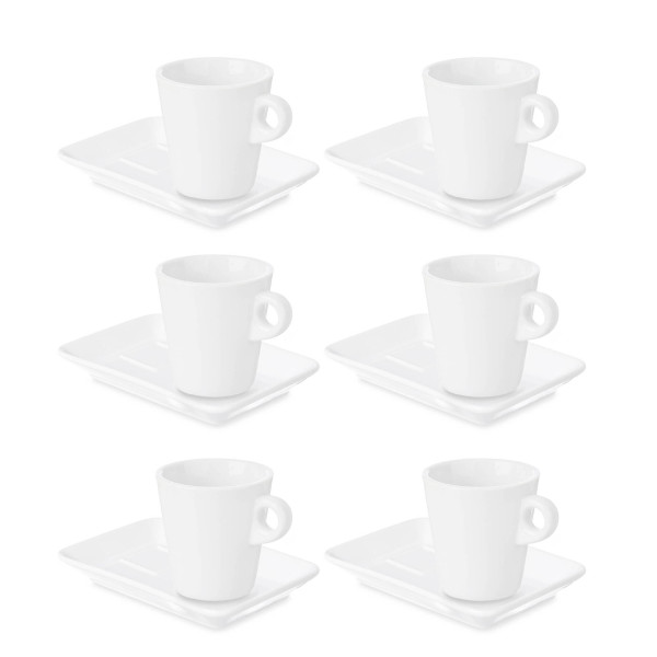 Zestaw porcelanowych filiżanek do kawy, 6 sztuk, 180 ml