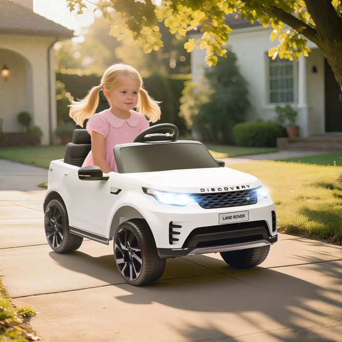 Voiture électrique enfant - AIYAPLAY - Land Rover Discovery - télécommande 2,4 G 2 moteurs 12V - plastique - 105x68,5x58cm - blanc