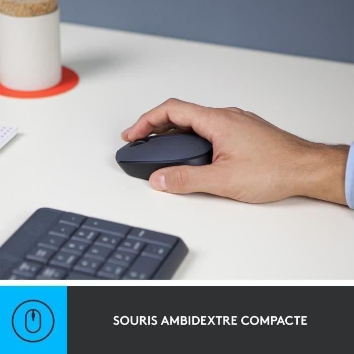 Combo de teclado y ratón inalámbrico - Logitech - MK235 - AZERTY - Grafito
