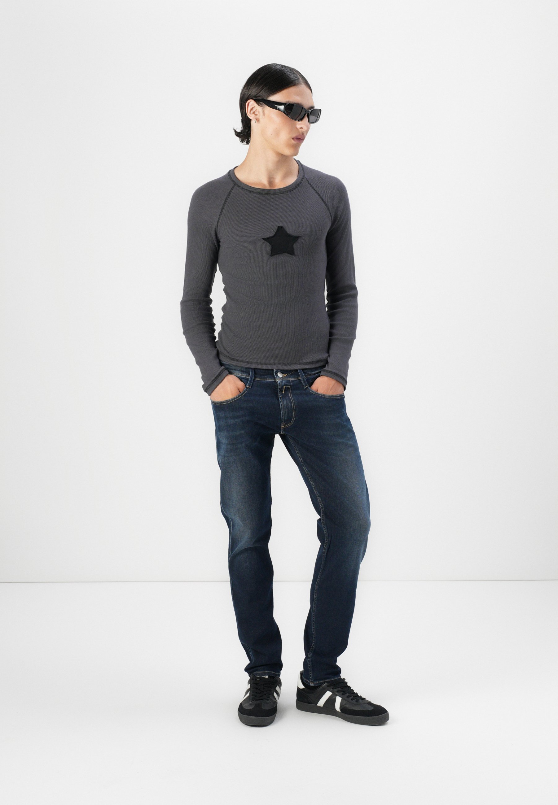 Replay ANBASS PANTS - Jeansy slim fit - ciemnoniebieskie