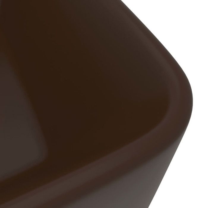vidaXL Luxury Washbasin, Countertop Toilet Sink, Bathroom Hand Basin, Cosmetic Room Rectangular, Matte Dark Brown 147050