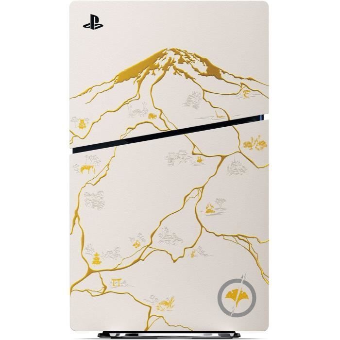 Pack PS5 Standard (avec lecteur CD) : Console PS5 (Slim) Édition limitée Ghost of Yōtei Gold + Jeu Ghost of Yōtei (code)