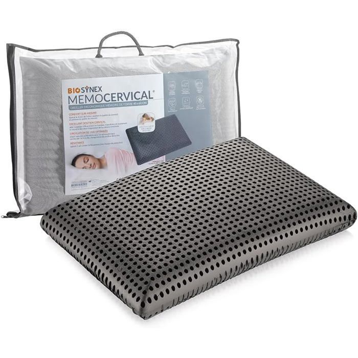 Almohada ergonómica - BIOSYNEX - MEMOCERVICAL - 40x60 cm - Espuma viscoelástica - Dispositivo médico