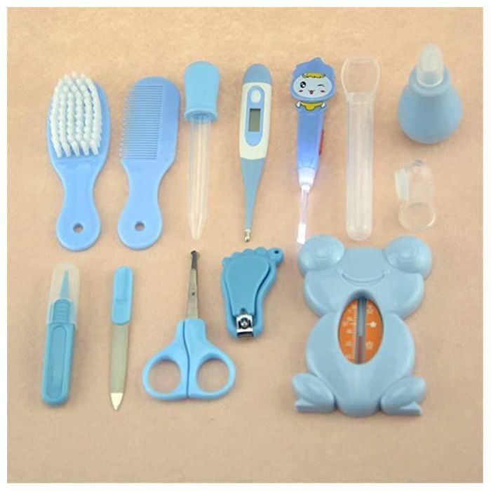 Kit de cuidado para bebés, kit de 13 piezas para el cuidado del bebé, kit para recién nacidos, cuidado de uñas, cuidado del cabello, cuidado de la salud, termómetro
