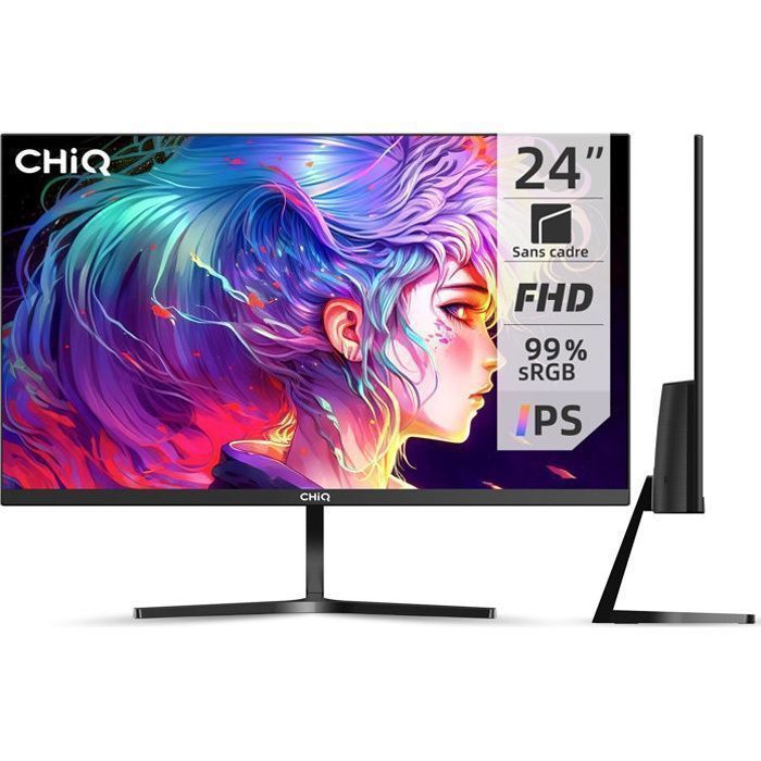 Monitor per PC CHIQ da 24 pollici - Full HD 1920x1080 - 100Hz - Ultrasottile - IPS