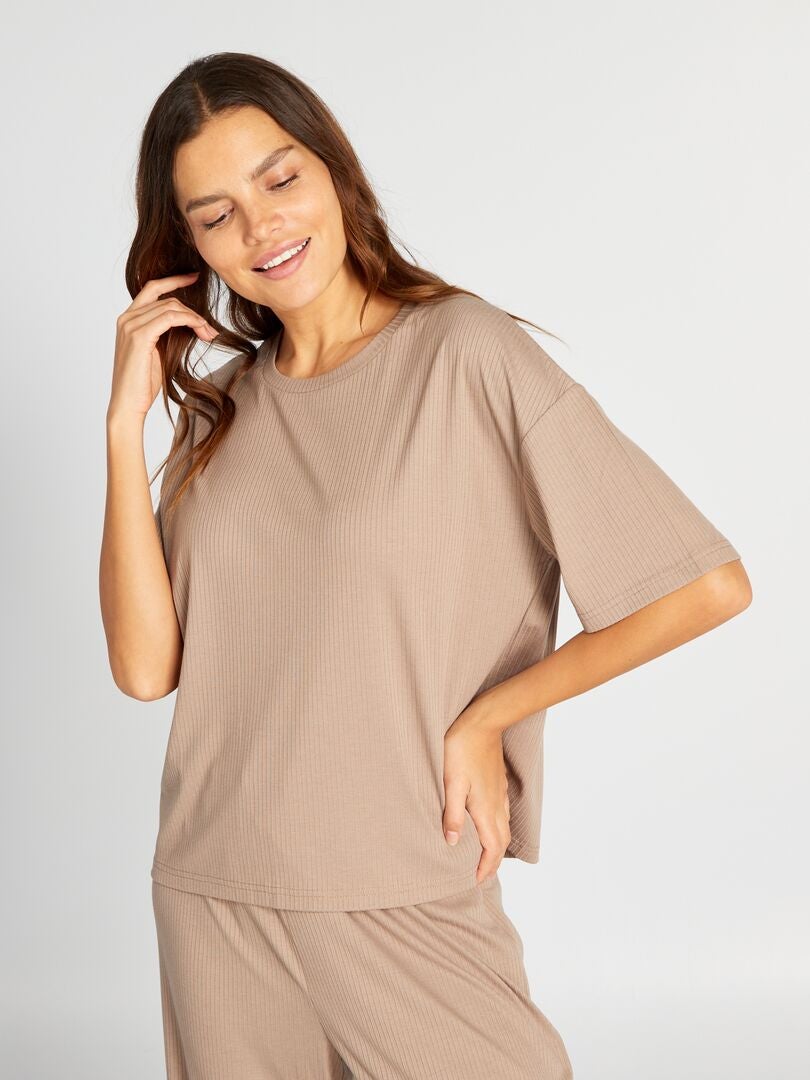 Camiseta de pijama - bege escuro