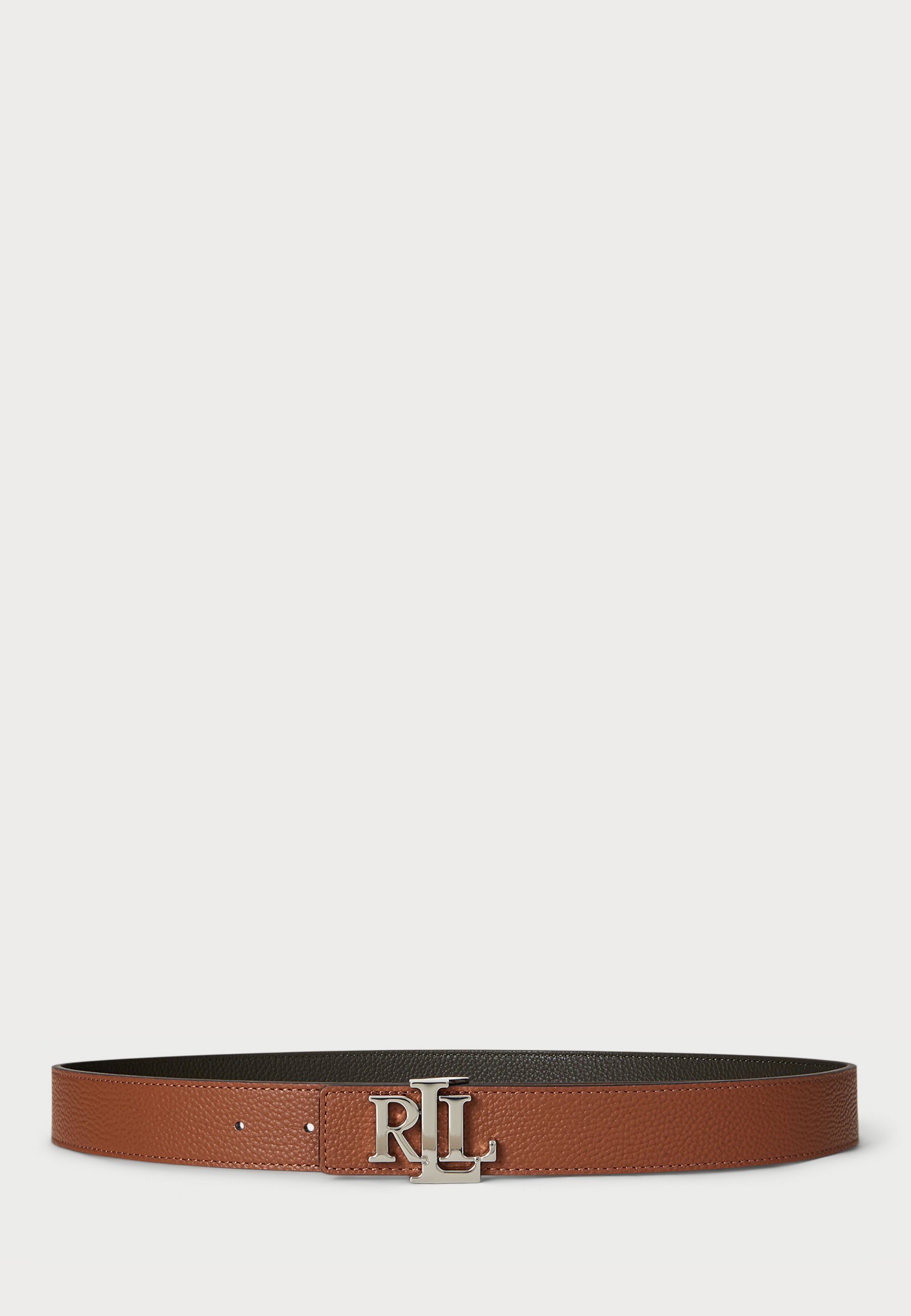 Lauren Ralph Lauren LOGO OMKEERBARE RIEM VAN GEGRAVEERD LEER - Riem - bruin/donker olijfgroen