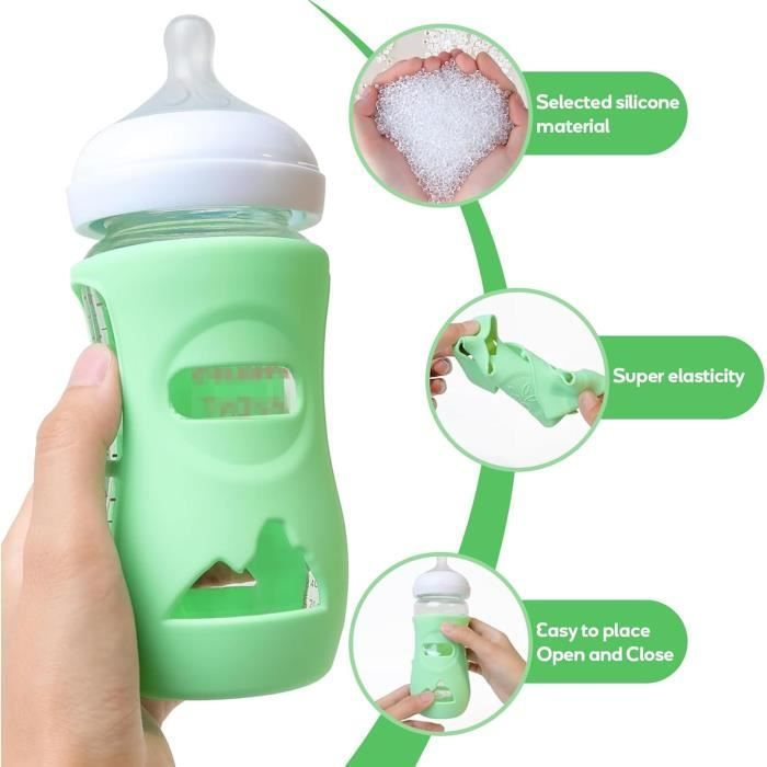 Avent Set of 3 Silicone Sleeves for Natural Glass Baby Bottles, Anti-Break Bottle Holder, Compatible with Natural Bottles