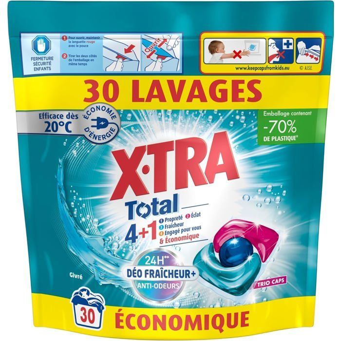 Capsule per bucato - Xtra Total - Trio-Caps - Profumo Originale + Profumo Frosted