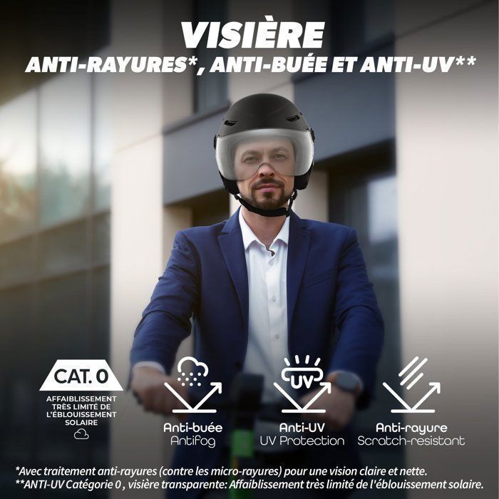 Casque de Protection - T'NB - Visor - Taille L - Visière Anti-rayures - Ventilation Optimale