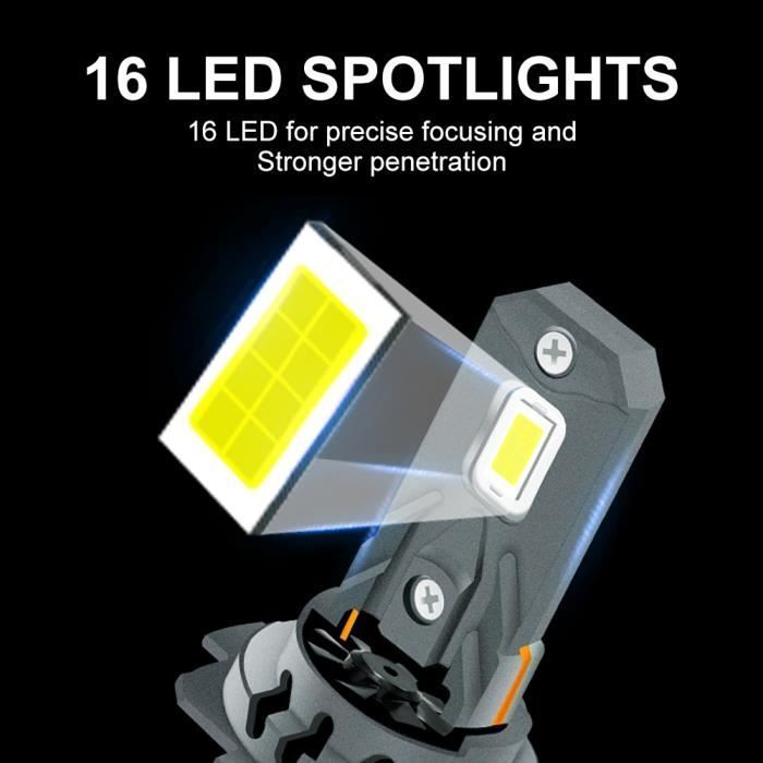 Bombillas LED H7 de 18000 lúmenes, faros LED para coche de 120 W, 16 perlas de lámpara CSP, bombillas LED H7 para coches