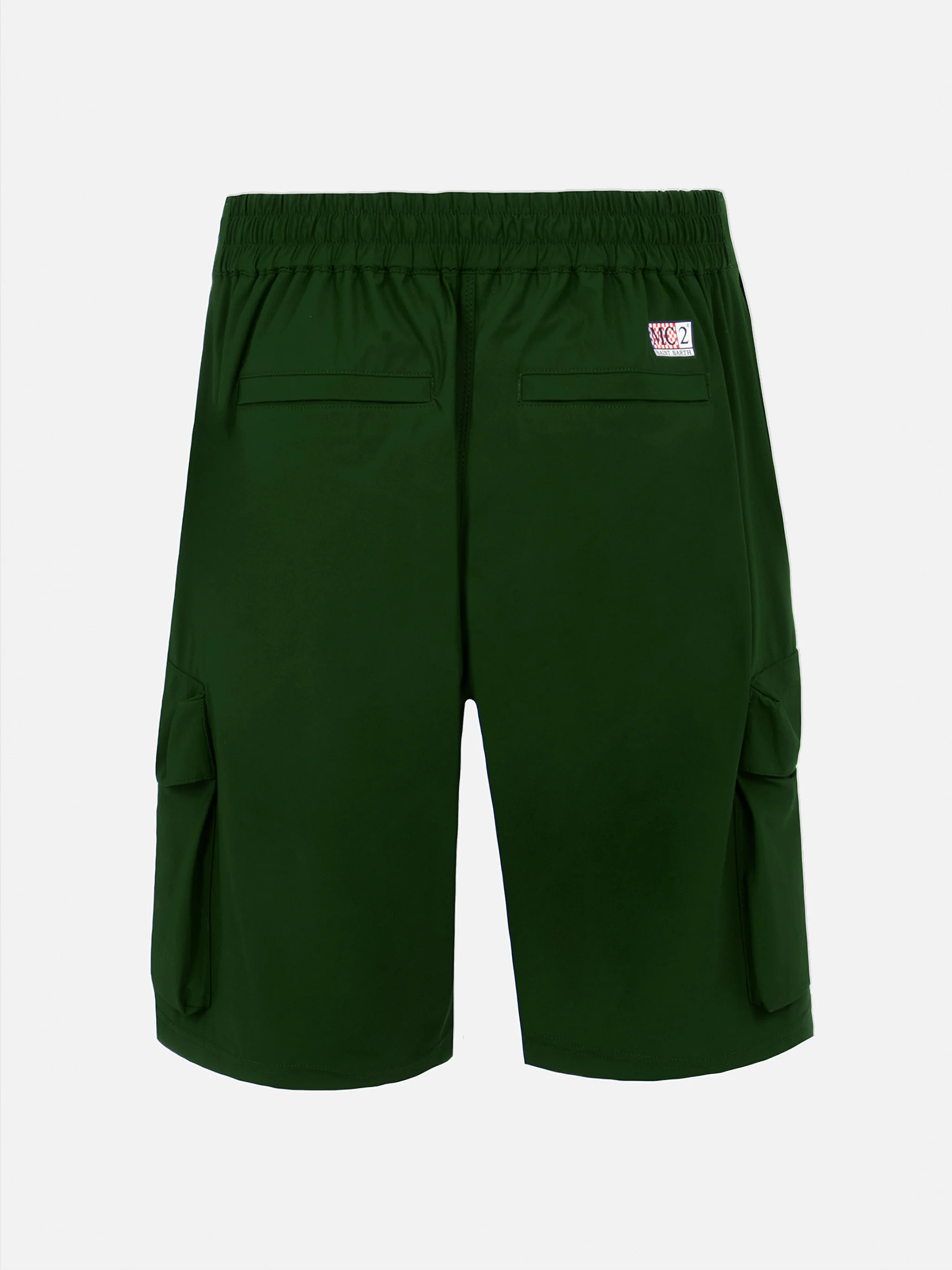 Bermuda da uomo Deck in tessuto tecnico verde militare