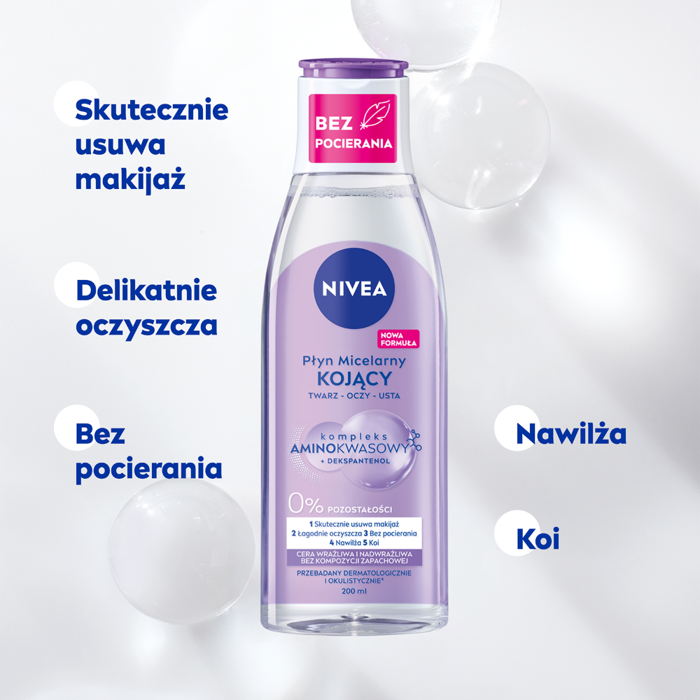 Nivea Micelární voda na obličej, oči a rty pro citlivou a přecitlivělou pleť 200ml MicellAir Skin Breathe