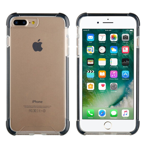 Muvit Tiger tvrda futrola za Apple iPhone 8/7 Plus, otporna na udarce, 3m, prozirna + crni rub