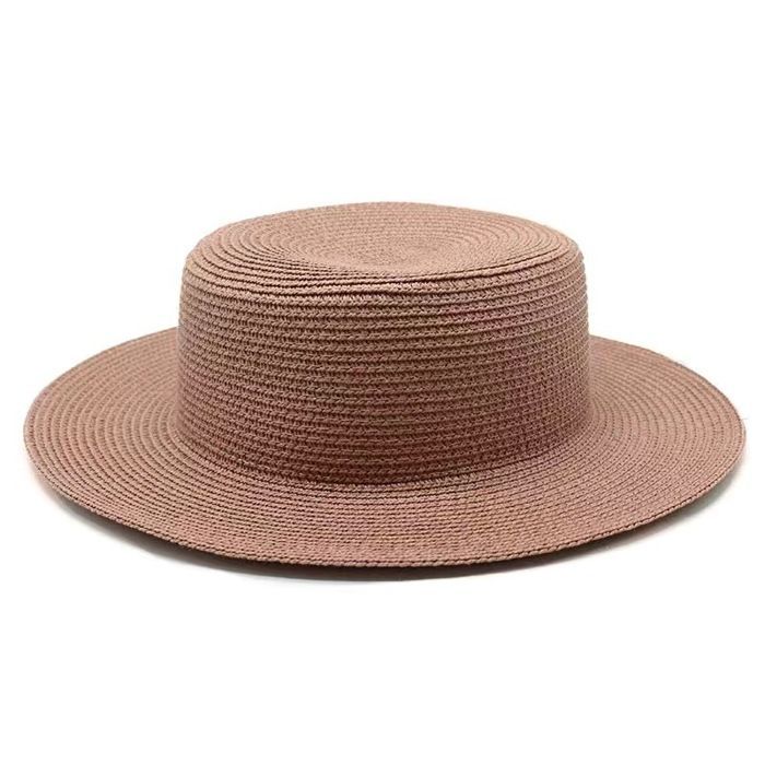 FUNMOON Sombrero de niña estilo retro francés Hepburn, sombrero romántico para el sol, sombrilla de paja para la playa y vacaciones -399012
