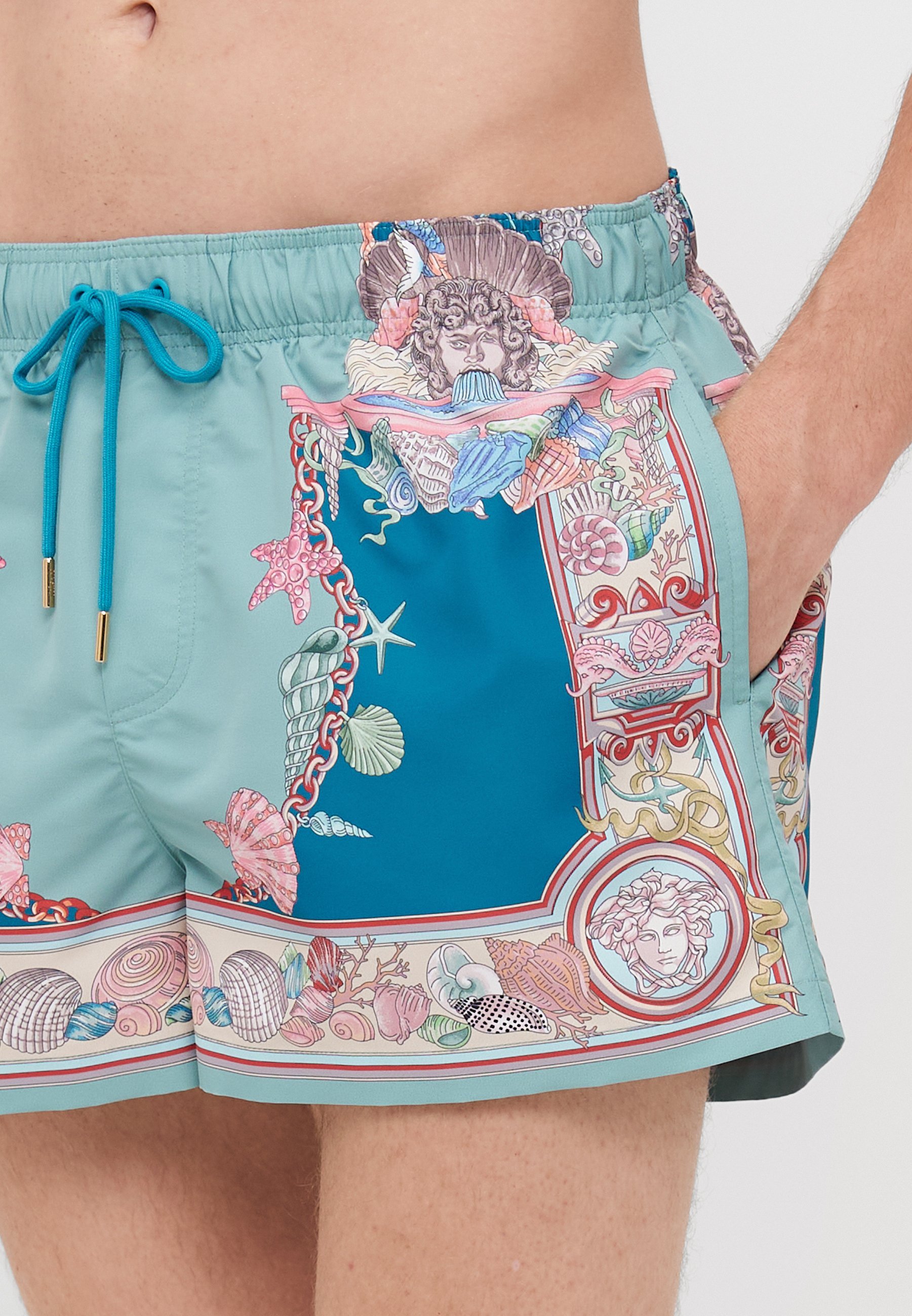 Versace SWIM GOLFO LA VACANZA FOULARD PRINT - Zwembroekje - zeegroen/donker zeegroen