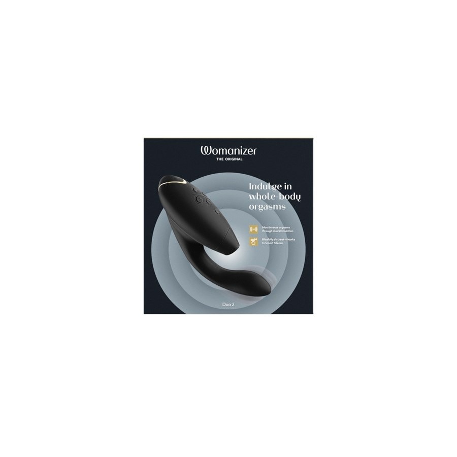 Vibrador Womanizer negro de lujo con doble estimulación, tecnología Pleasure Air para el clítoris y vibración para el punto G - 1 unidad