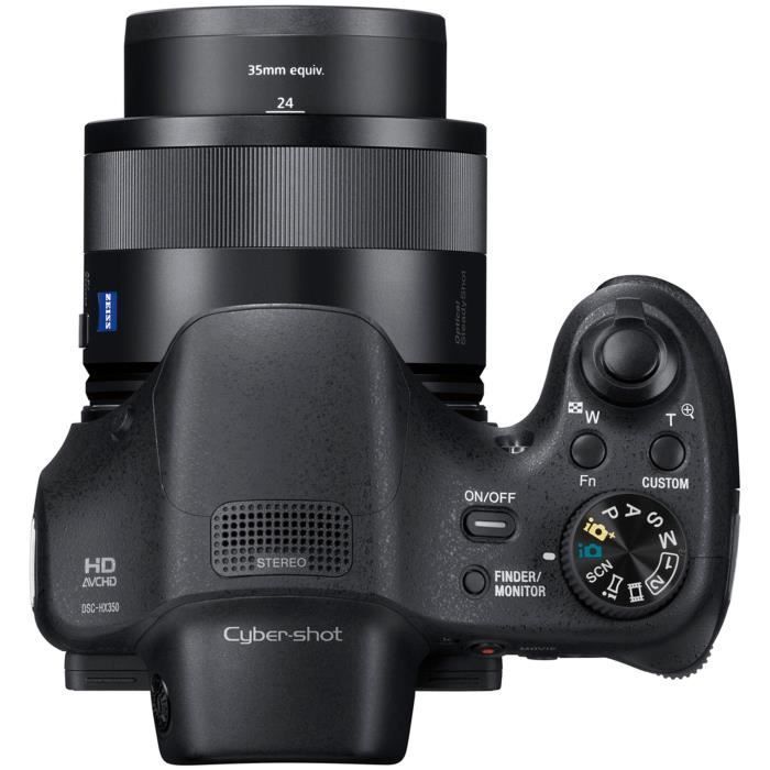 SONY DSC-HX350 Noir - Appareil photo Bridge - CMOS 20M - Zoom 50x - Vidéos Full HD 1080p
