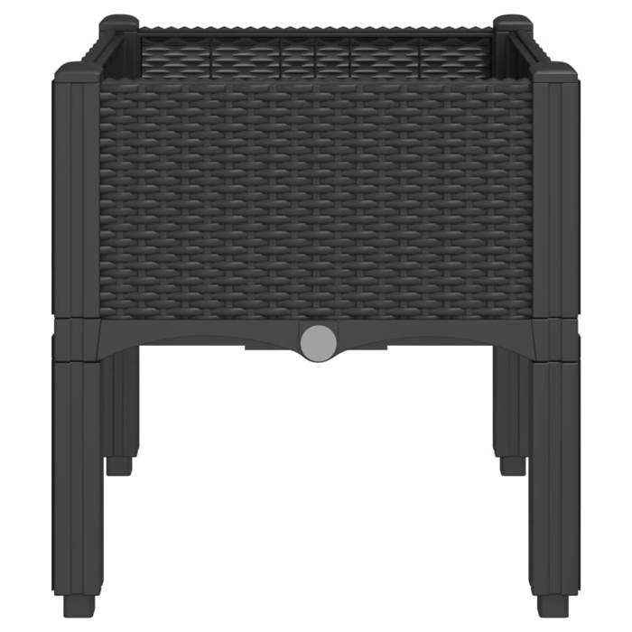 vidaXL Plantenbak met poten, verhoogd plantenbed, bloembak, plantenpot voor tuin, terras, achtertuin, buitengebruik, zwart 367888