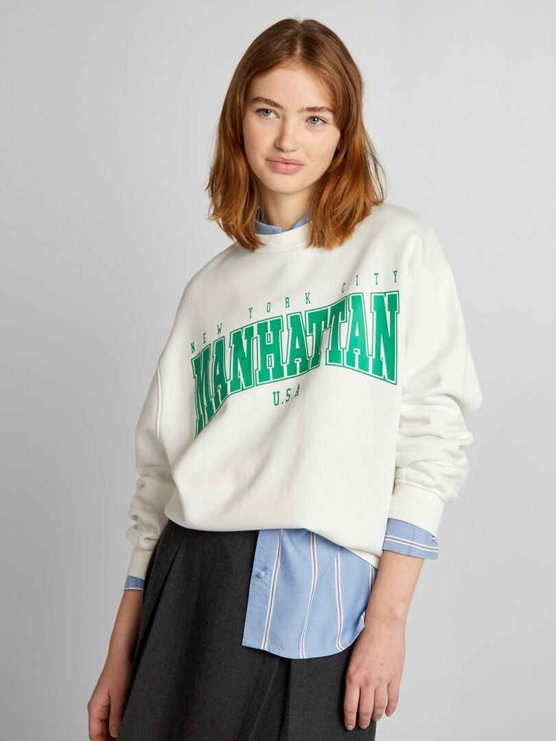 Moletom de lã estampado - BRANCO