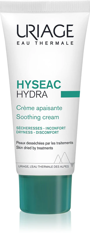 Uriage Hyseac Hydra Soothing Cream je upokojujúci krém pre suchú a podráždenú pokožku spôsobenú liečbou akné.